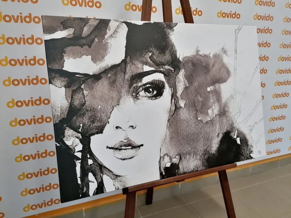 Quadro su tela – Ritratto di donna in bianco e nero