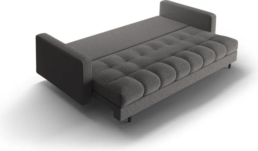 Divano grigio scuro allungabile/con contenitore con rivestimento in bouclé 222 cm Bali – Cosmopolitan Design