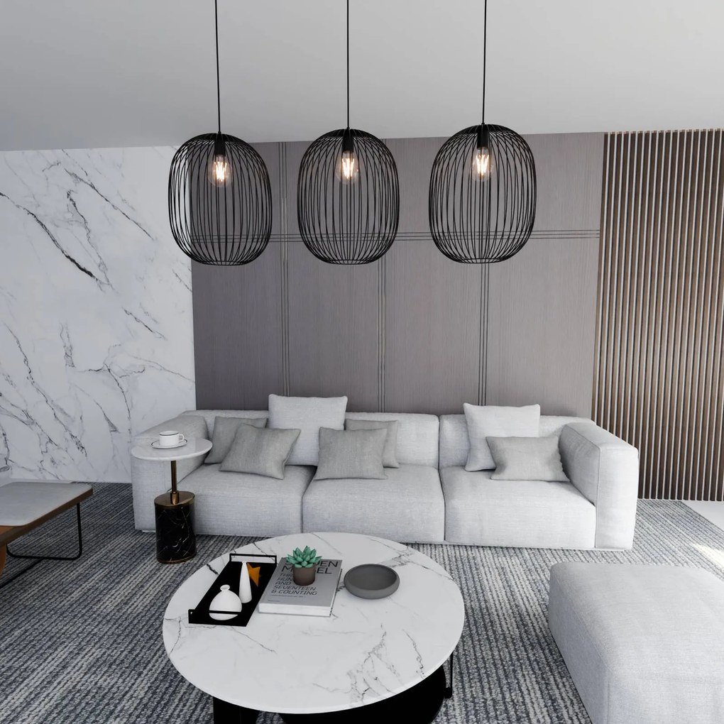 Euluna Lampada a sospensione Maia, forma a gabbia, 3 luci