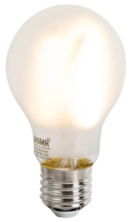 Lampada da parete smart bronzo con paralume bianco incl. WiFi A60 - Pluk