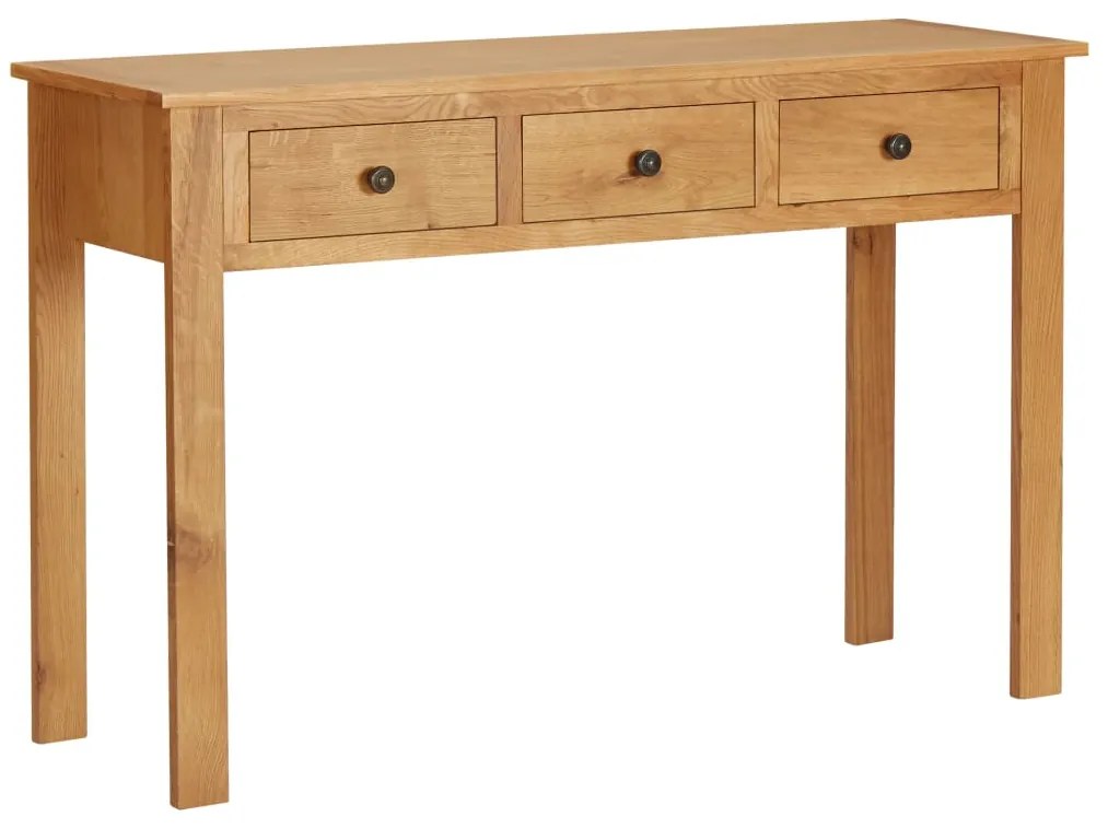 Tavolo Da Trucco 110x40x75 Cm İn Legno Massello Di Rovere /