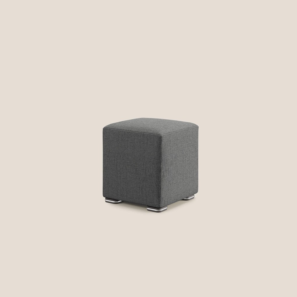 Cube pouf in tessuto morbido impermeabile T03 grigio