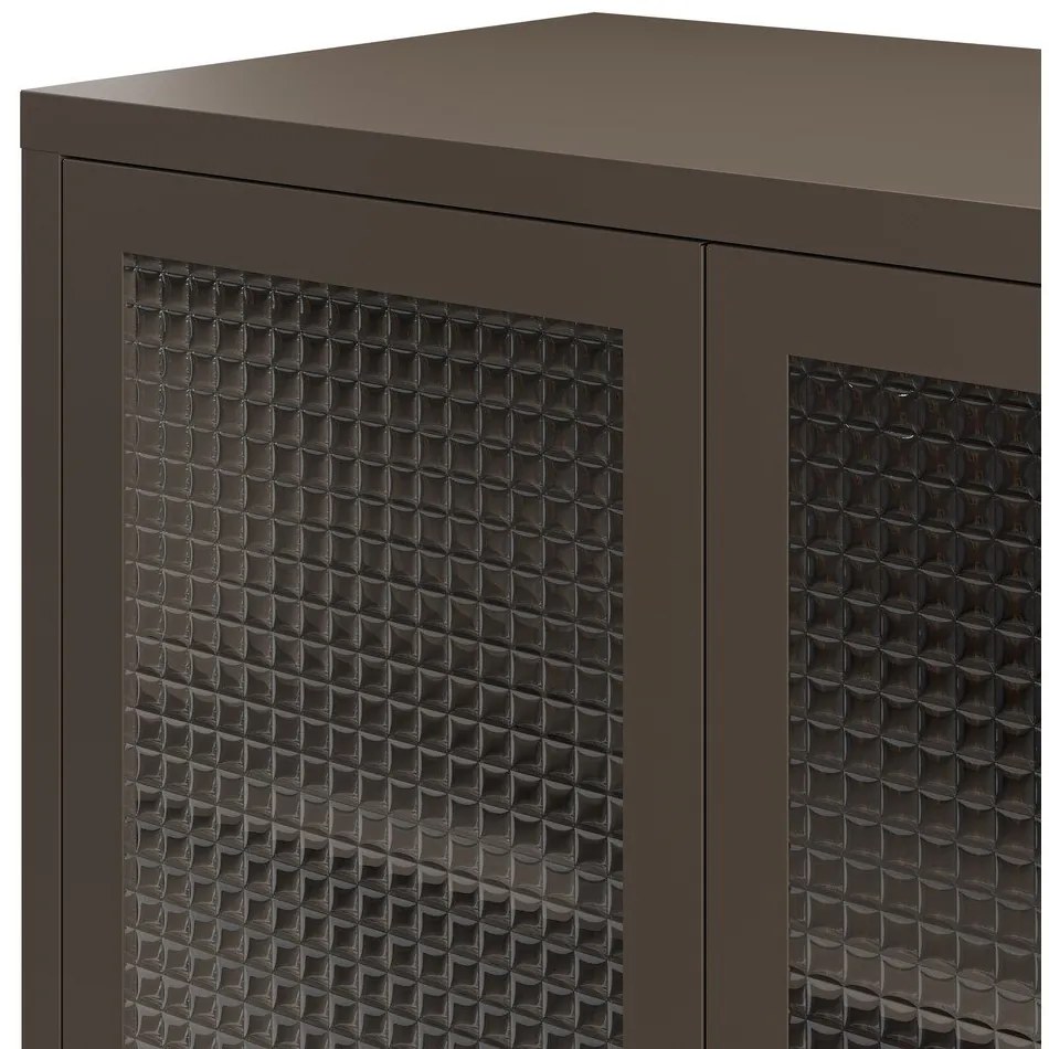 Vetrina grigia in metallo 70x100x40 cm Layna – Marckeric