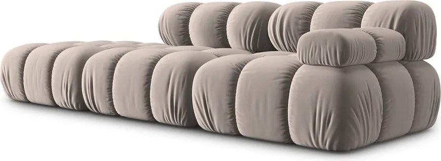 Divano componibile in marrone chiaro con rivestimento in velluto 282 cm Bellis – Micadoni