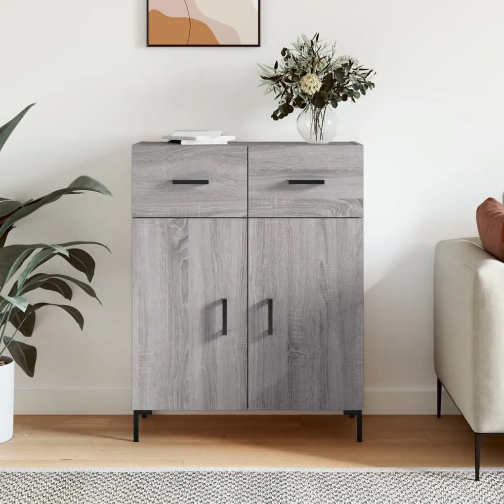 Credenza grigio sonoma 69,5x34x90 cm in legno multistrato