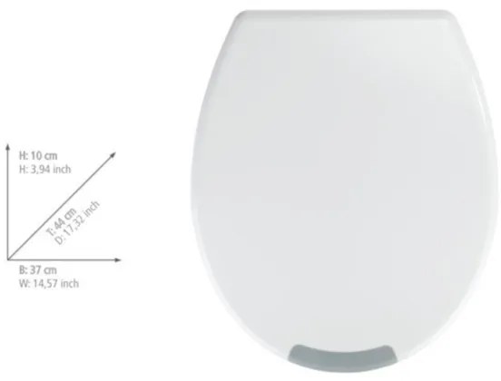 WENKO 25005100-Sedile WC SECURA 37x44 cm bianco/grigio
