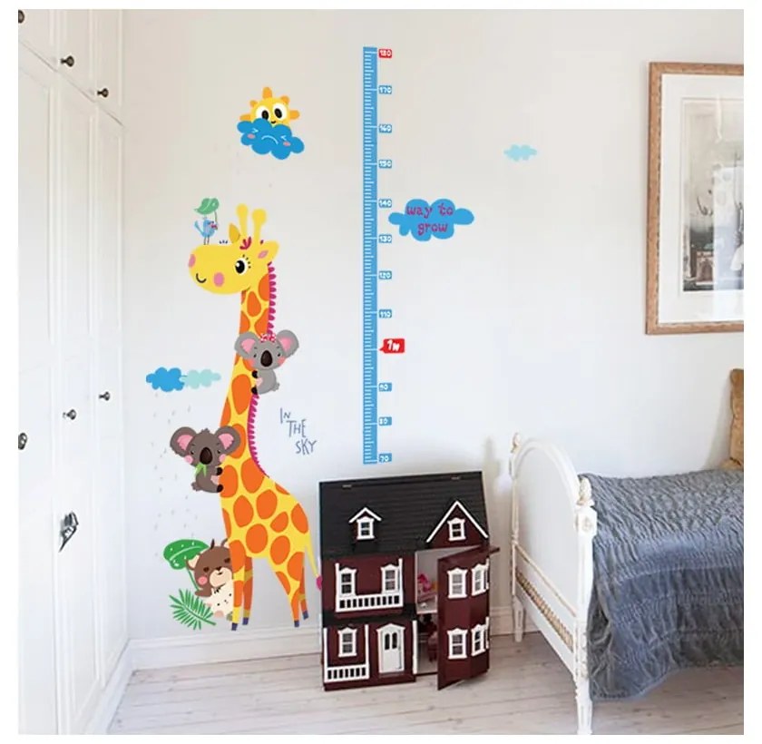 Adesivo per bambini - metro per porta o parete 60x120 cm Giraffe &amp; Koalas - Ambiance