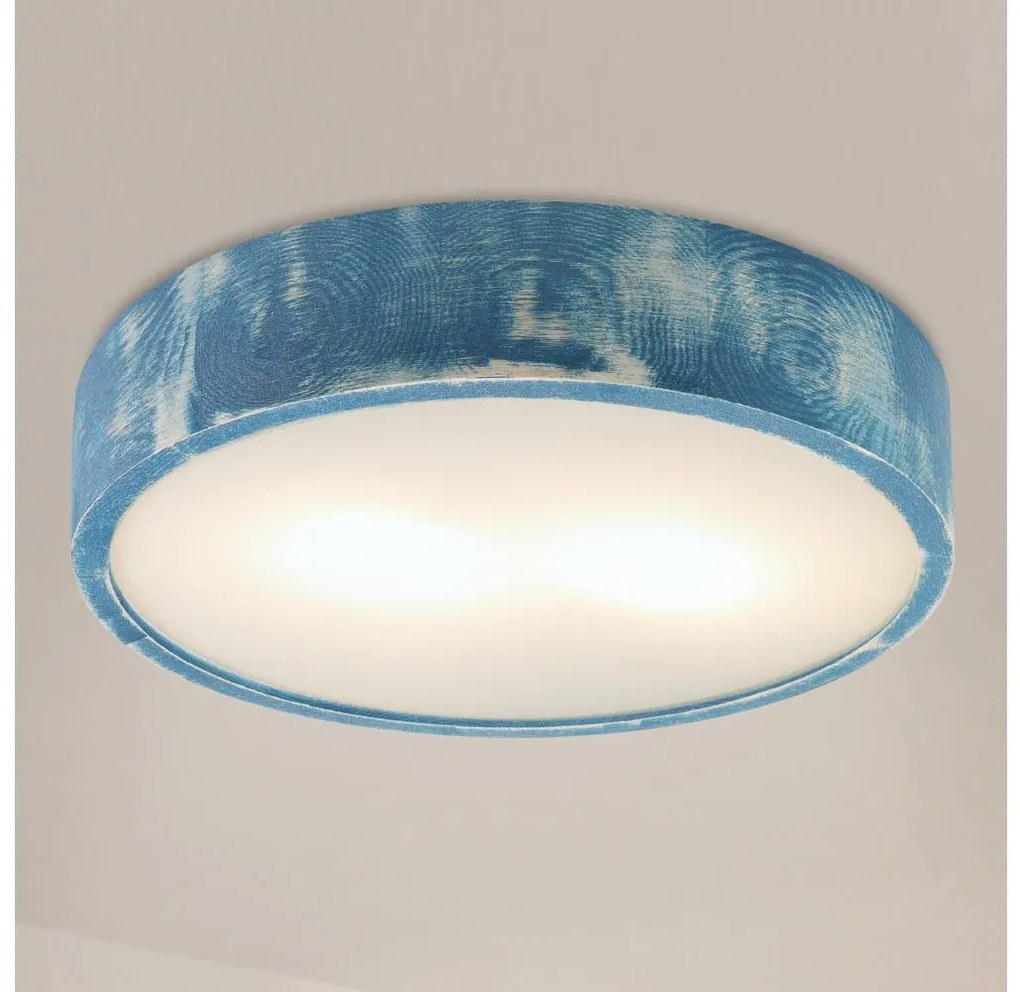 Brilagi - Plafoniera PINO 2xE27/15W/230V pino/blu Ø 37,5 cm