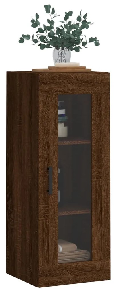 Mobile a parete rovere marrone 34,5x34x90 cm