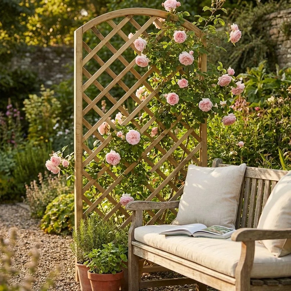 Griglia ad arco da giardino in legno di pino impregnato in autoclave 90 x 180 cm
