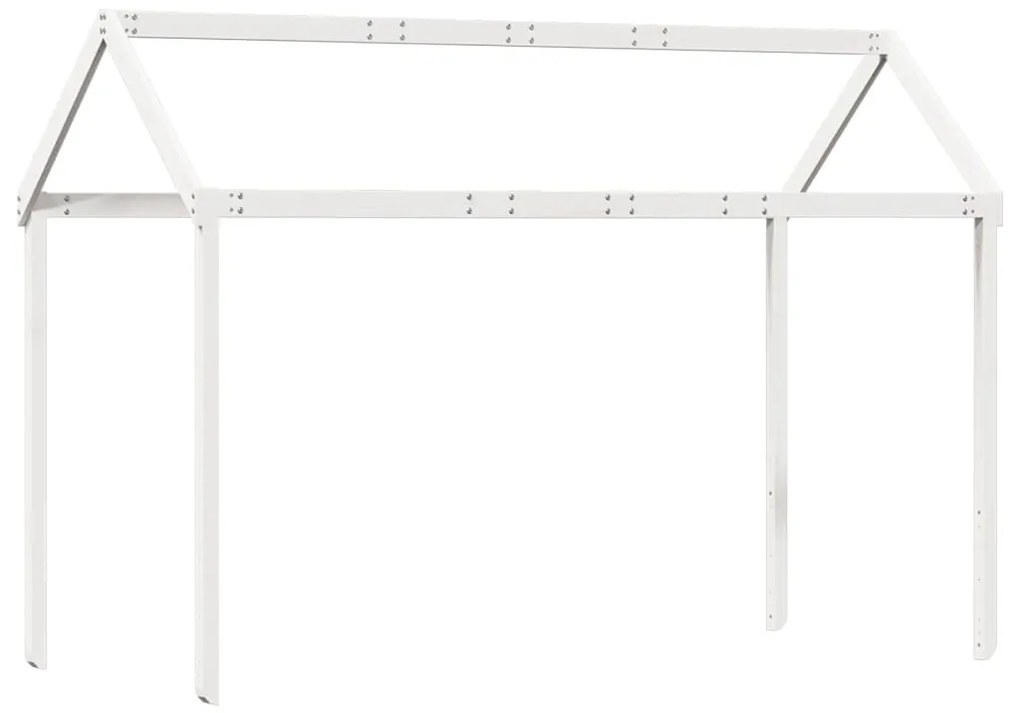 Tetto letto bambini bianco 217x85,5x154 cm legno massello pino