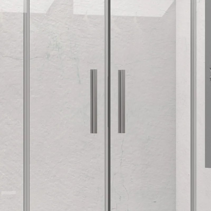 Kamalu - Box doccia 80x200 telaio argento opaco doppio scorrevole | KE-6000A