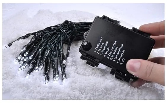 Solight 1V53-WW - Catena natalizia LED 50xLED/8 funzioni/3xAA 8m IP44 bianco caldo