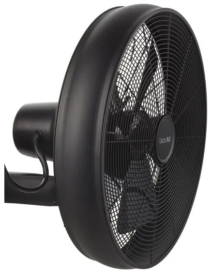Lucci air 213124 - Ventilatore da parete BREEZE 55W/230V nero + tc