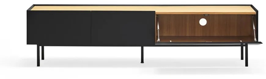 Tavolo TV in rovere nero e naturale 180x45 cm Arista - Teulat