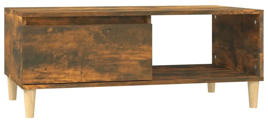 Tavolino da salotto rovere fumo 90x50x36,5 cm legno multistrato