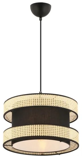Lampadario a sospensione con cavo HALO 1xE27/60W/230V nero/beige