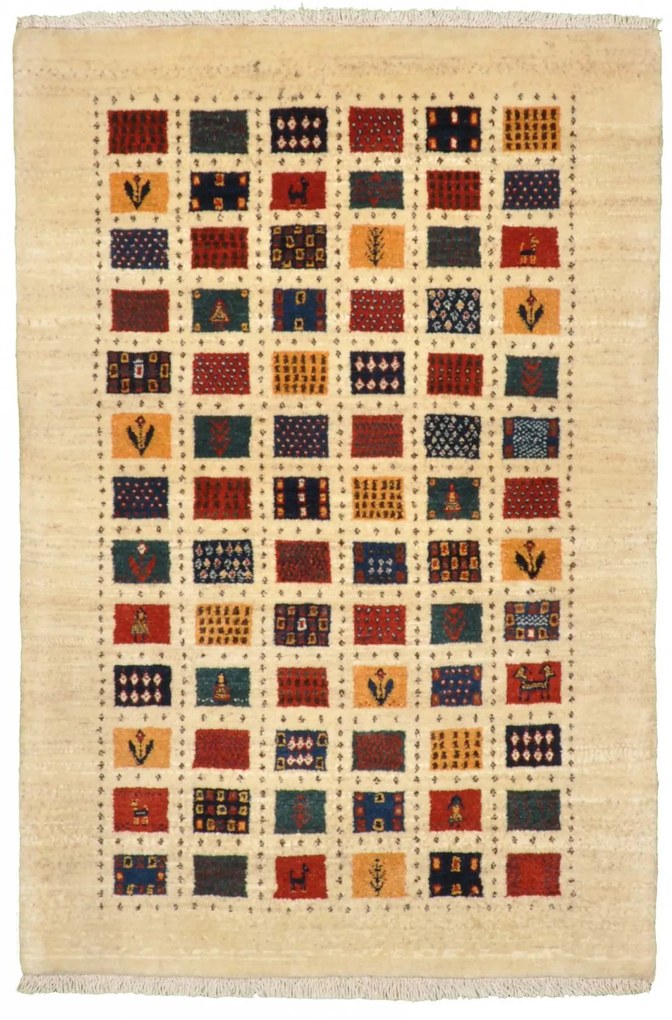 Gabbeh Tappeto 80x120 Beige (Iran) Annodato A Mano