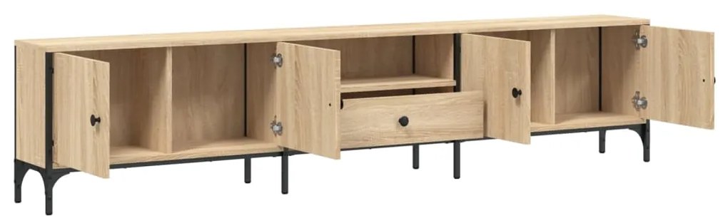 Mobile tv cassetto rovere sonoma 200x25x44 cm legno multistrato