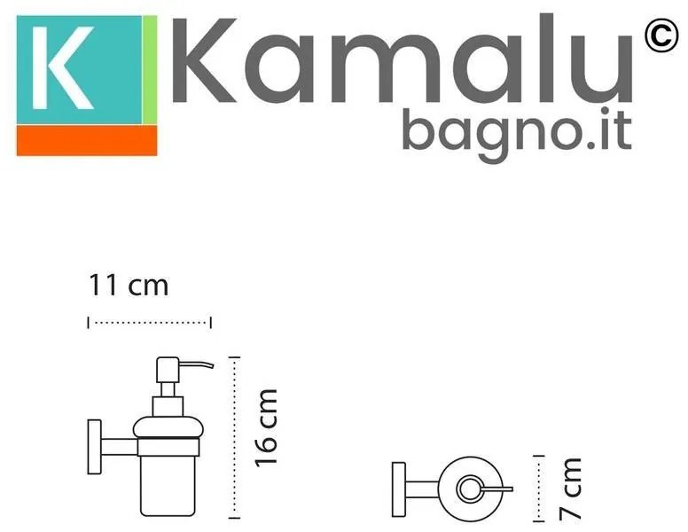 Kamalu - dispenser bagno in vetro e abs bianco installazione a muro | nico-b