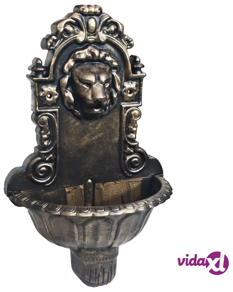 vidaXL Fontana a Muro Design a Testa di Leone Bronzo