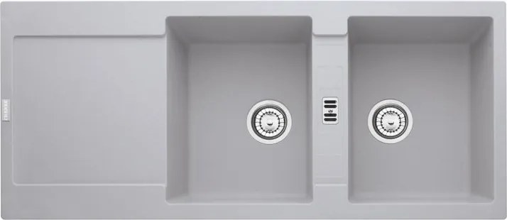 Lavello integrato 2 vasche in alluminio argento FRANKE Maris L 50 x L 116 cm, reversibile