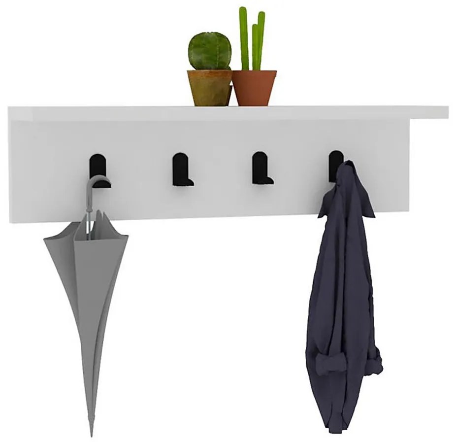 Appendiabiti da parete AYLA 14,5x60 cm bianco