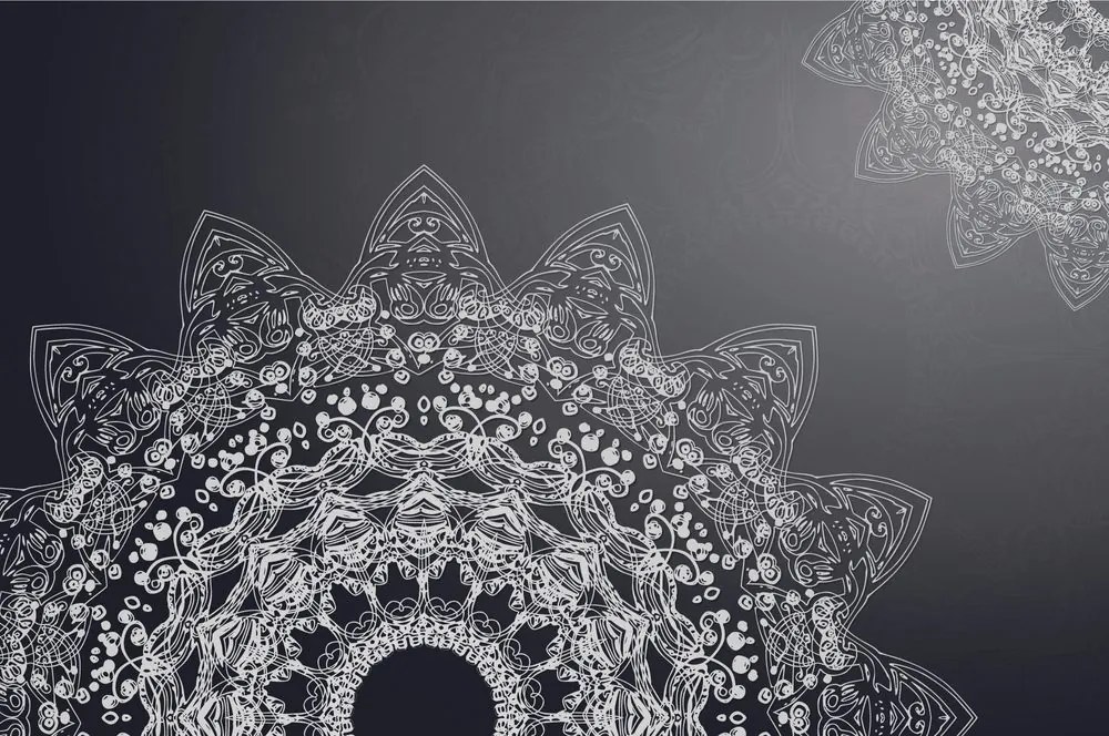 Carta da parati – Elementi moderni di Mandala in bianco e nero
