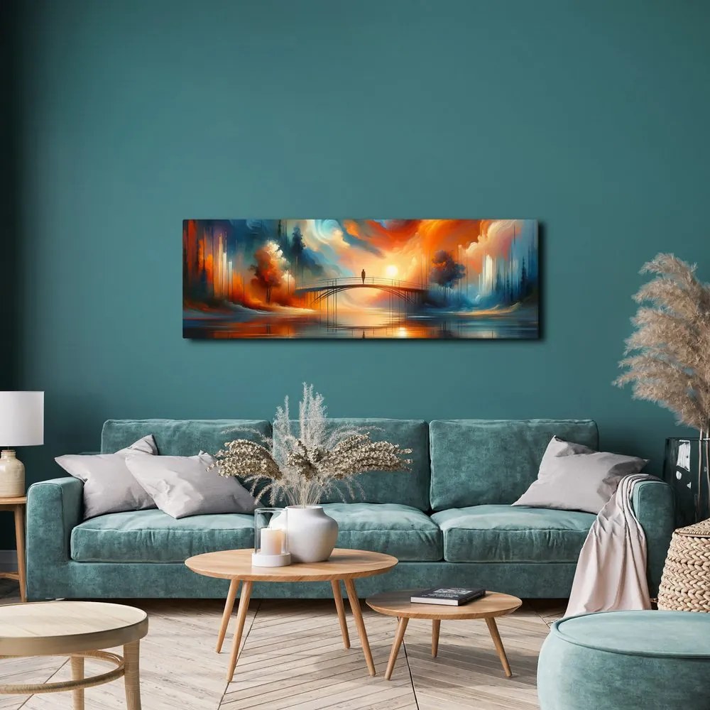 Quadro su tela – Ponte nella luce del tramonto