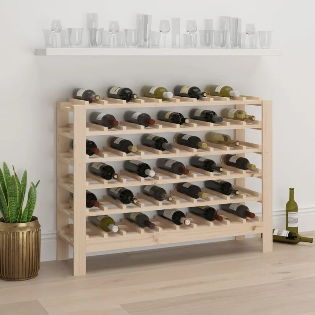 Portavini 109,5x30x82 Cm İn Legno Massello Di Pino /