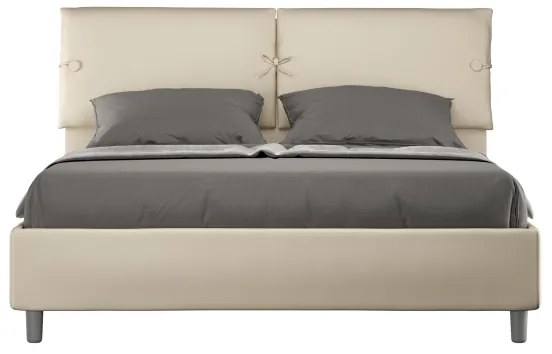 Letto matrimoniale contenitore imbottito 160x200 similpelle tortora Sleeper
