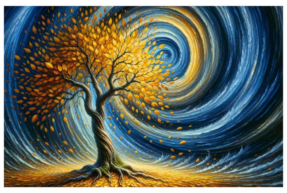 Quadro su tela – Albero della vita nel cielo vorticoso