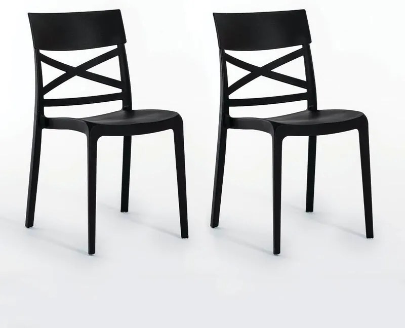 Sedia da giardino London Cross NEW GARDEN antracite, set da 2 pezzi