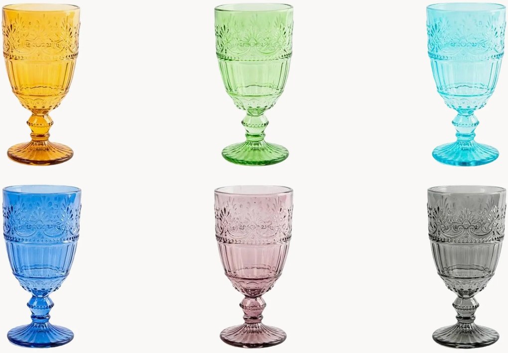 Set di 6 bicchieri da vino bianco Country Flower