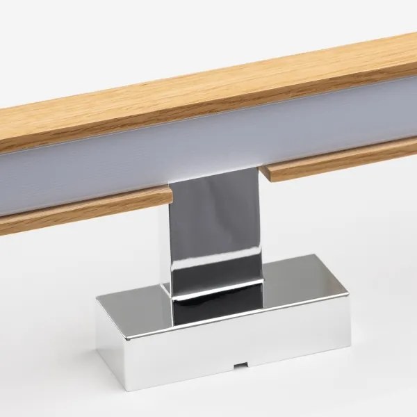 Brilagi-Illuminazione a LED per specchi da bagno WOODY MIRROR LED/8W/230V IP44 quercia/cromo