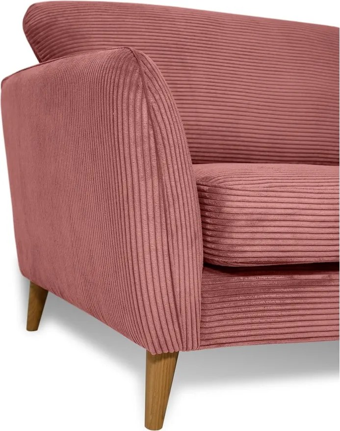 Divano in velluto a coste rosa 206 cm Paris - Scandic