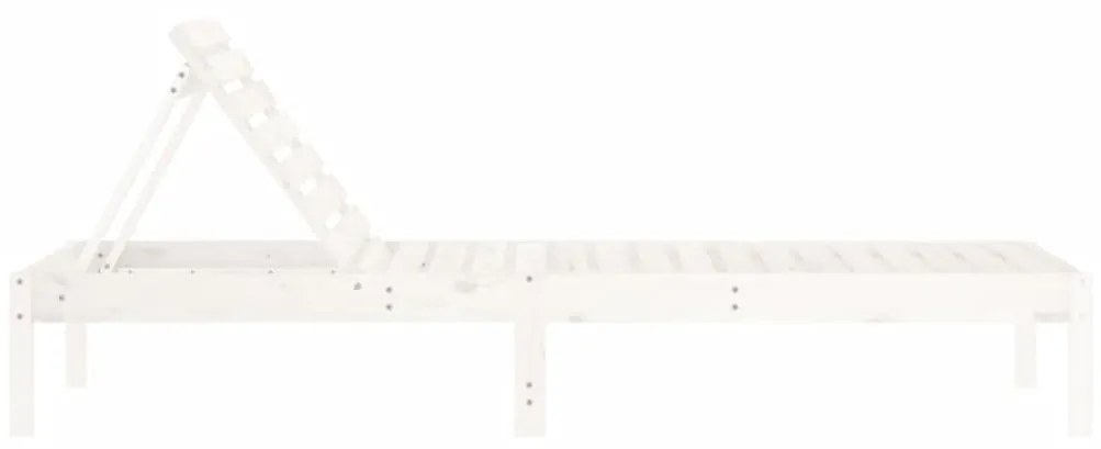 Lettini prendisole 2pz bianchi 199,5x60x74 cm massello di pino
