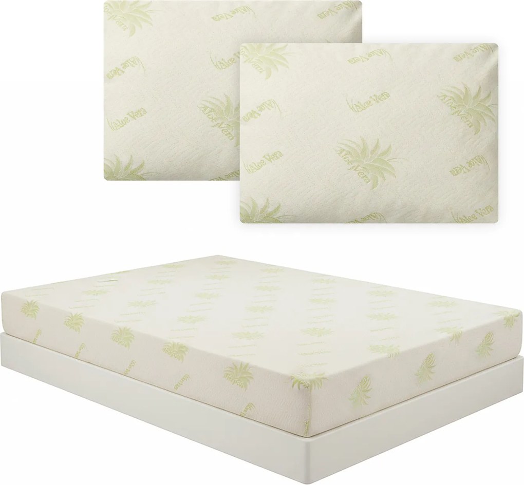 Kit matrimoniale coprimaterasso e 2 federe Aloe