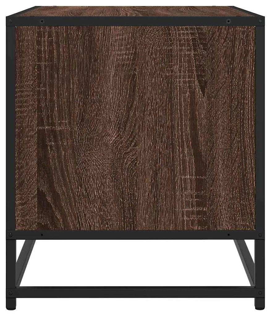 Mobile tv rovere marrone 61x40x46 cm legno multistrato metallo