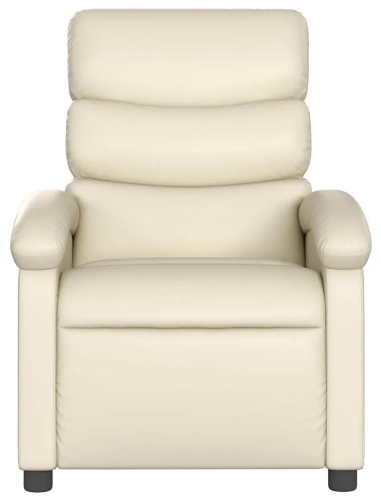 Poltrona da massaggiante reclinabile crema similpelle