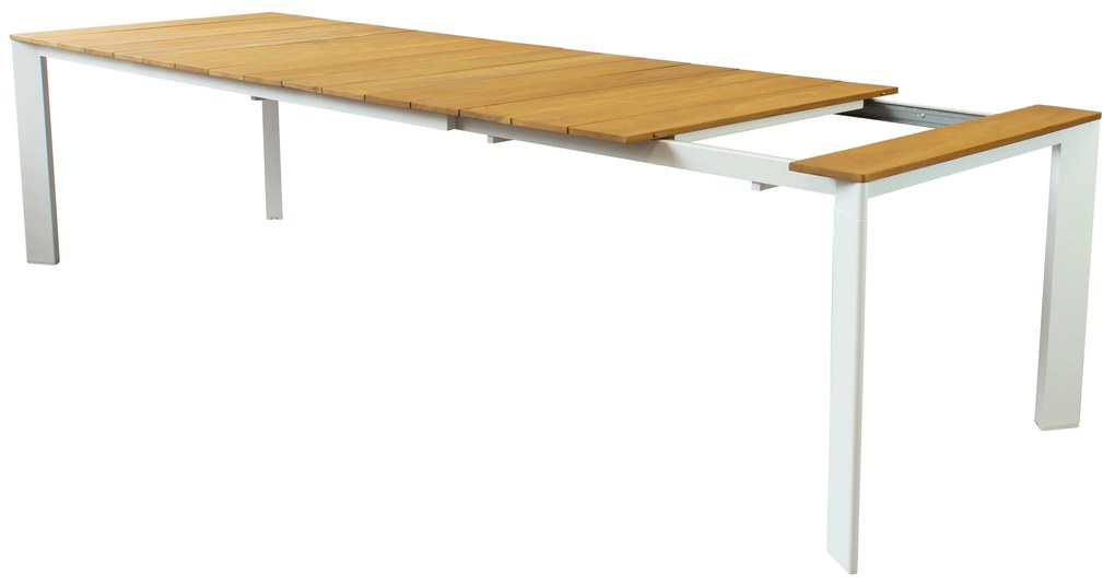 COPERNICO - struttura in alluminio verniciato bianco o antracite, piano in teak