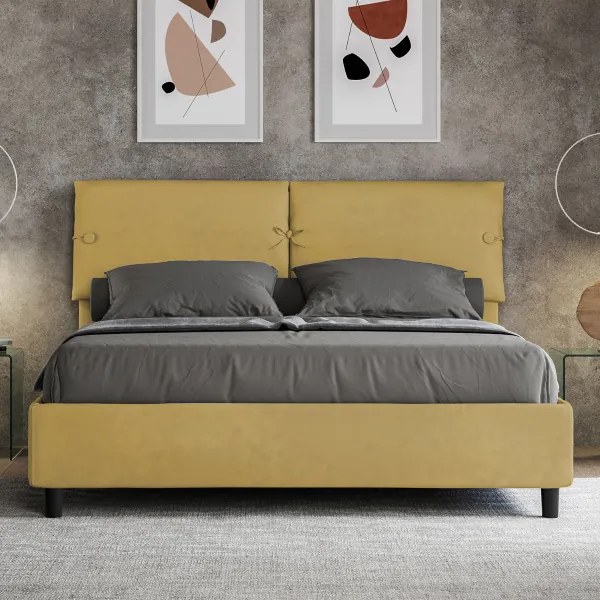 Letto contenitore da 160x190 in microfibra ocra Sleeper