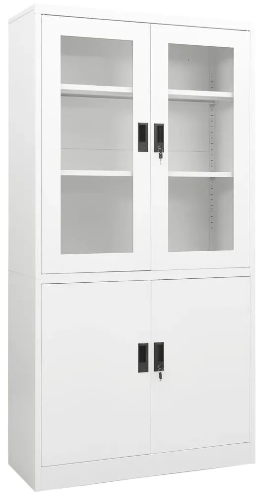 Armadio Per Ufficio Bianco 90x40x180 Cm İn Acciaio /