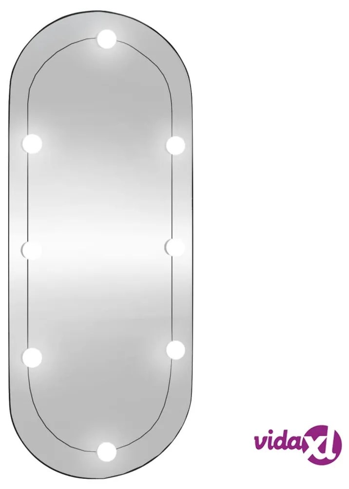 vidaXL Specchio da Parete con Luci LED 40x90 cm Vetro Ovale