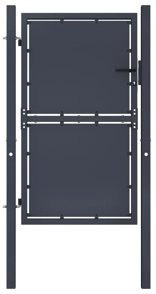 Cancello Per Giardino İn Acciaio 100x150 Cm Antracite /