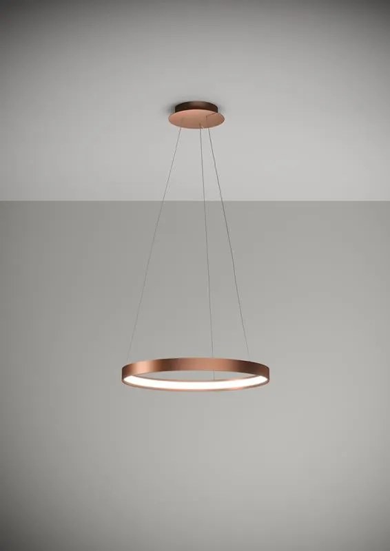 ANELLO Sforzin illuminazione Sospensione Ø55cm Rame opaco Dimmer 3000K
