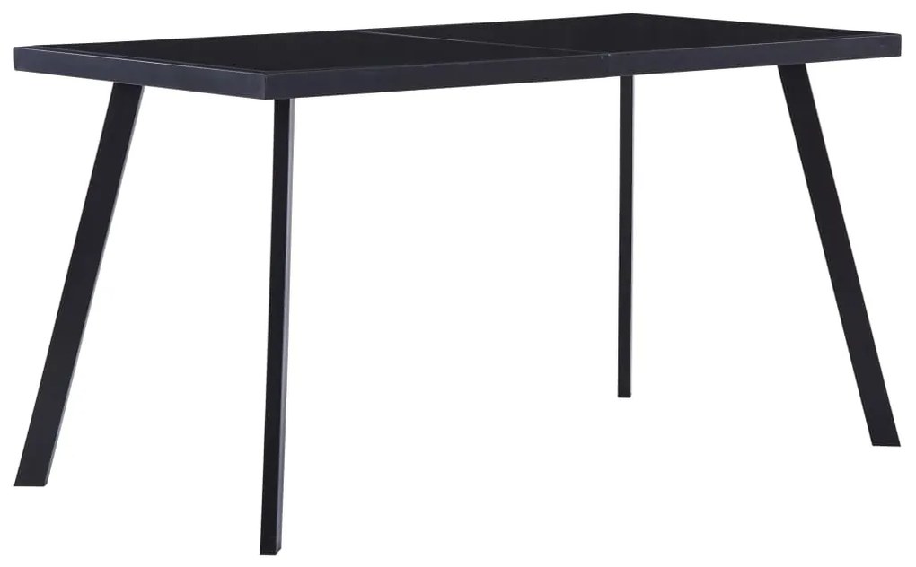 Tavolo Da Pranzo Nero 140x70x75 Cm İn Vetro Temperato /