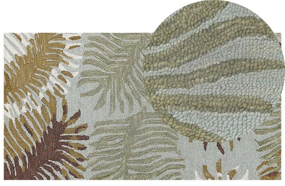 Tappeto lana motivo foglia multicolore 80 x 150 cm VIZE Beliani