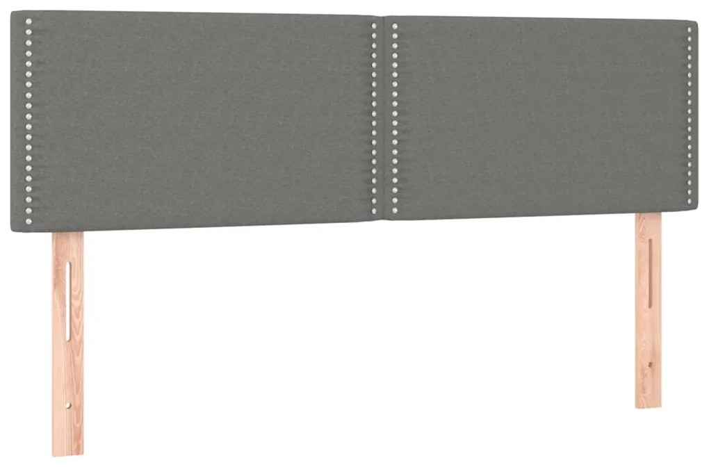 Testiera a led grigio scuro 144x5x78/88 cm in tessuto