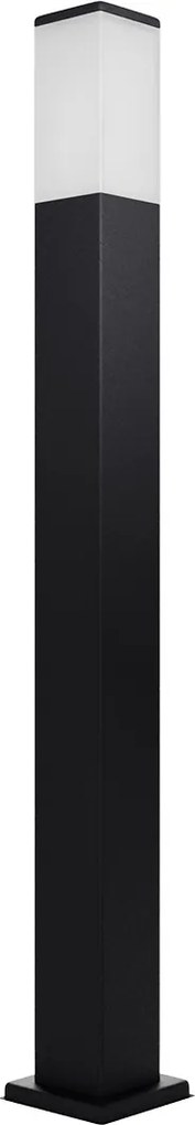 Paletto da Giardino 100cm Quadrato acciaio INOX Nero IP54 IK06 base E27